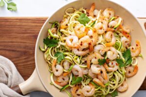 Zucchini Noodles with Garlic Shrimp